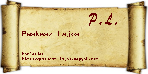 Paskesz Lajos névjegykártya